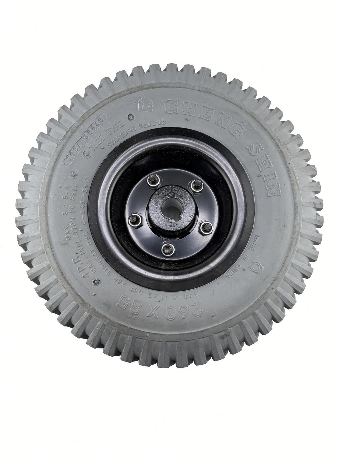 32600467 - 260x85 (3.00-4, 10x3) Foam-Filled Drive Wheel for the Merits Cypress (P313) and Vision Sport (P326A) Power Chairs
