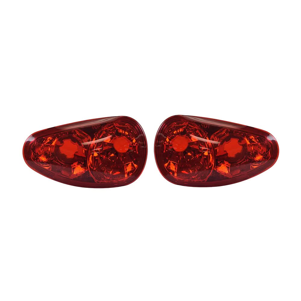 Tail Light Housing for Golden Technologies Companion I (GC240) & Companion II (GC340, GC440) mobility scooters; close-up of a pair of red tail lights for rear housing, without wiring harness or bulbs.