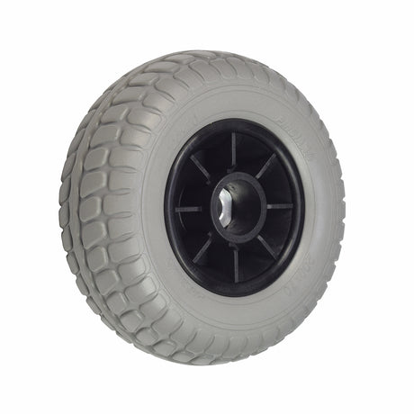 200x70 Rear Wheel Assembly for Shoprider Dasher 3, Dasher 4, Echo, Featherlite, Scootie Jr, Smartie, Start, and Start 8, featuring a black rim and tire with detailed tread.