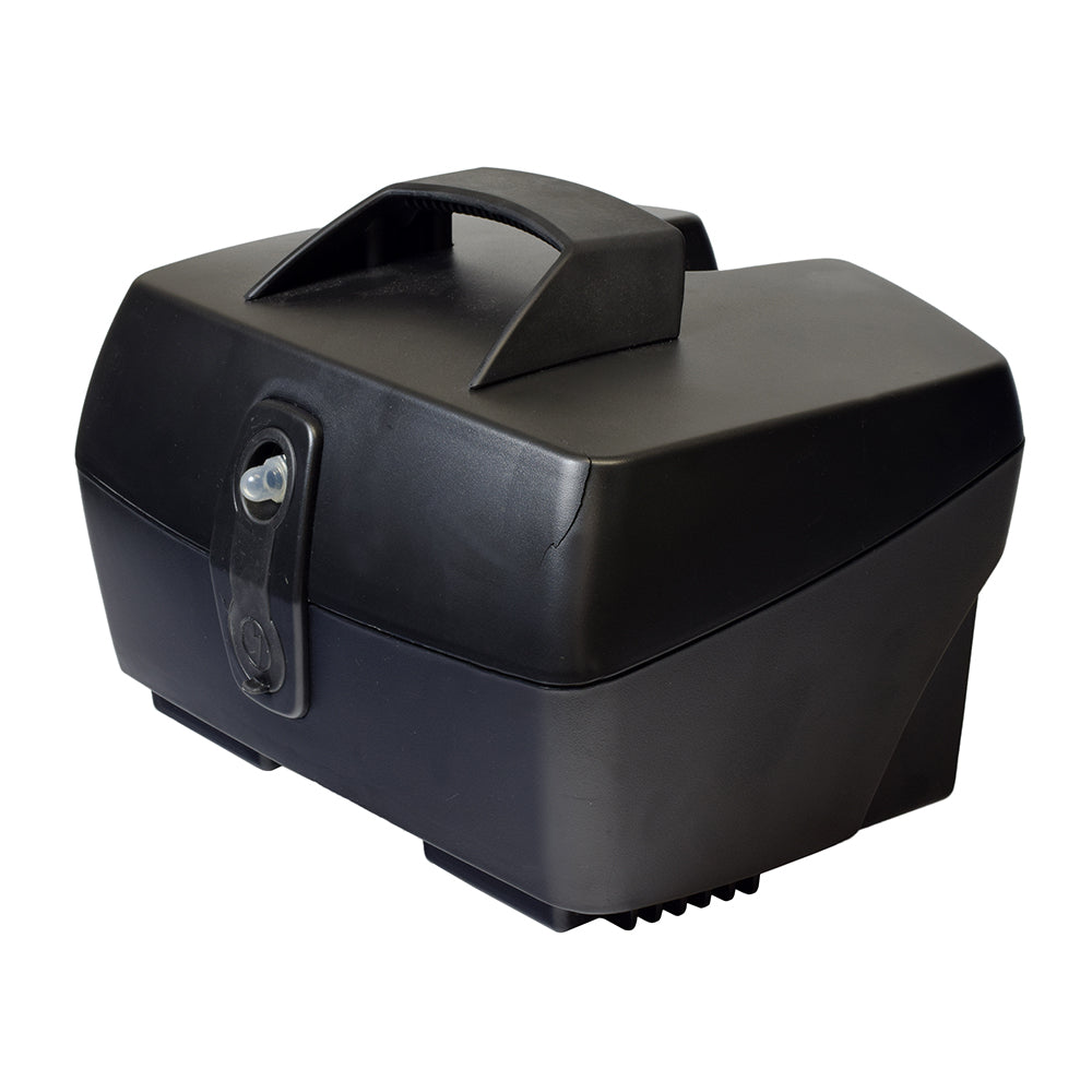 High Capacity Battery Box for the Go-Go Elite Traveller, Elite Traveller LR, Elite Traveller Plus, Elite Traveller Plus HD, and Sport Scooters (Blemished); a black box with a handle showing minor external damage.