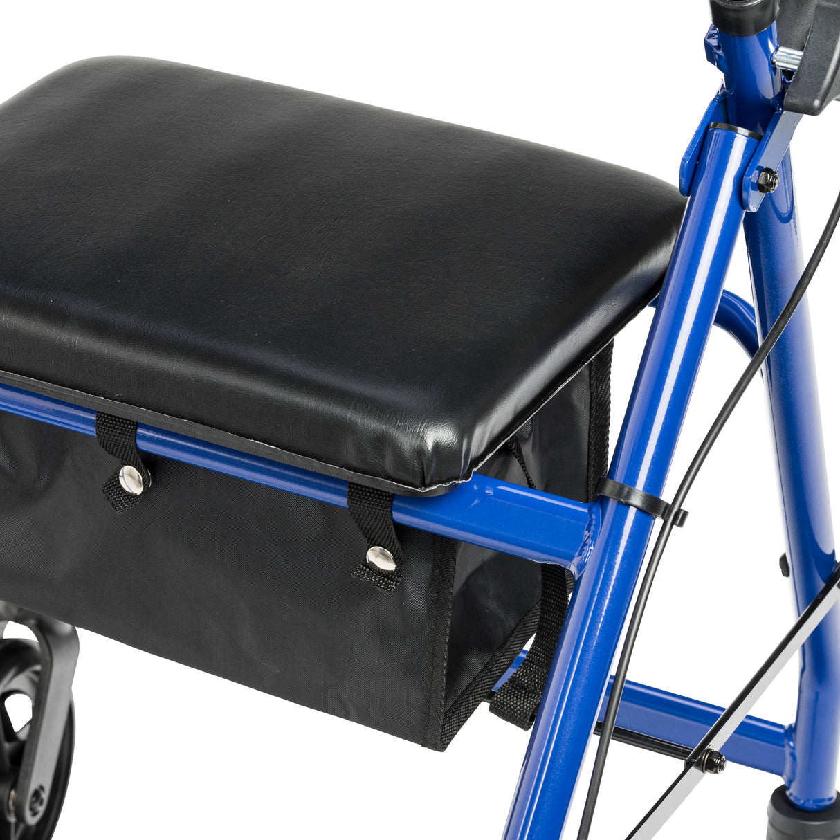 Aluminum Rollator Rolling Walker with Fold Up and Removable Back Support and Padded Seat