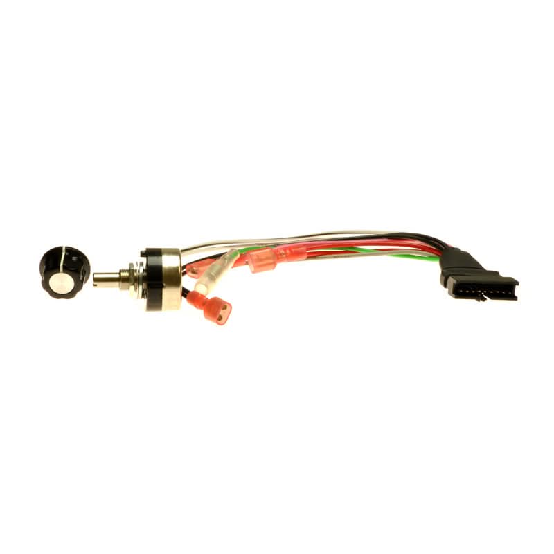 Close-up of the Speed Potentiometer (Speed Pot) for the Merits Pioneer 5 (S53431) Mobility Scooter, showcasing several wires and connectors essential for controlling the scooter's maximum speed.