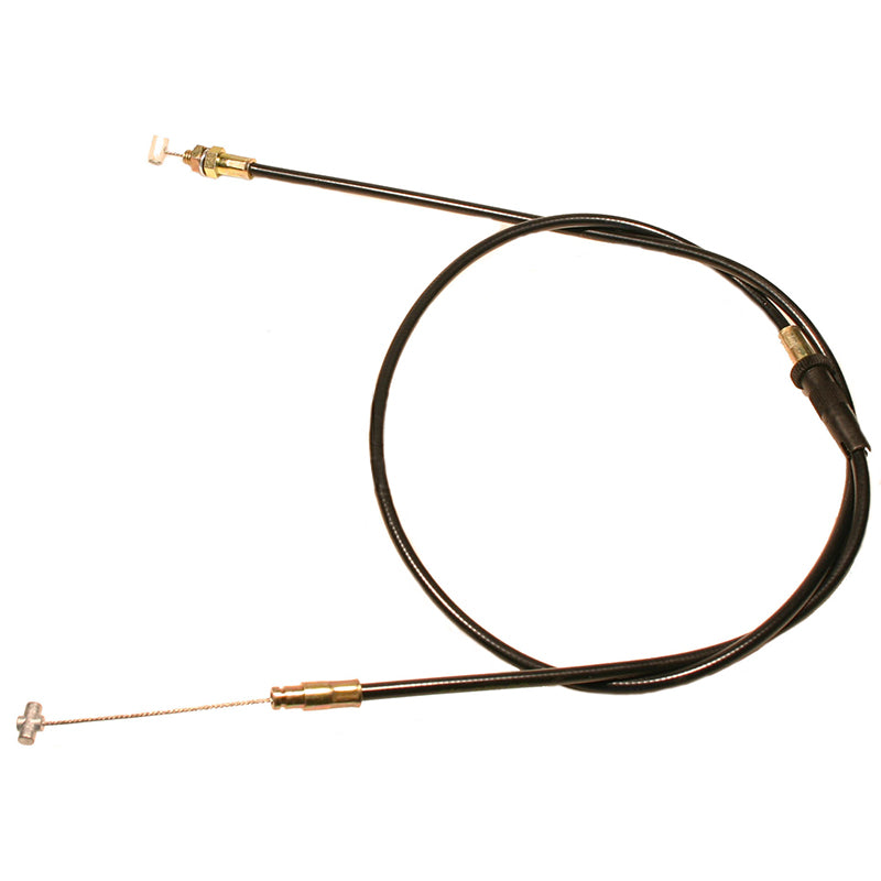 Throttle Cable for 700cc and 900cc Polaris Snowmobiles (2005-2006), featuring a black cable with a metal end and white handle, essential for optimal carburetor control.