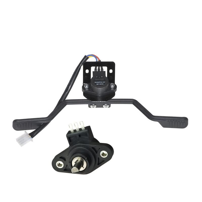 Close-up of the Throttle Potentiometer Assembly for Golden Technologies Companion I & II mobility scooters, showcasing the mechanical components including the lever and wire harness.