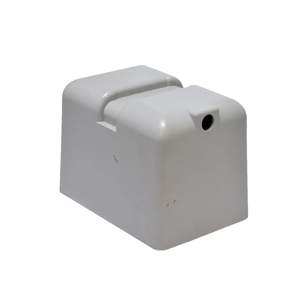 Battery Cover for the Hoveround® MPV5® (Used) – a white plastic cover with a central hole, designed to protect the battery compartment, ensuring your Hoveround® MPV5® remains clean and functional.