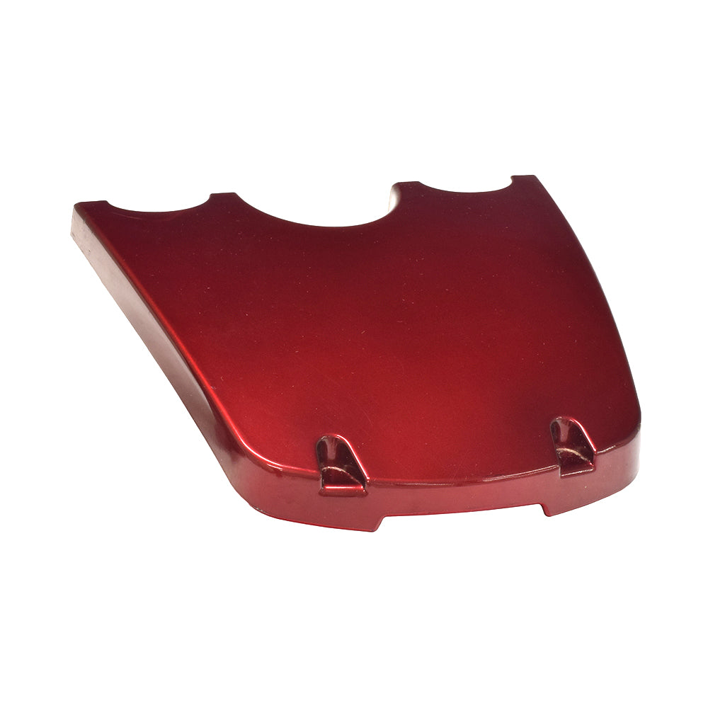 Red Top Controller Cover for Jazzy Select, Select GT, Select 6, & Select 6 Ultra (Used), featuring a candy apple red finish with multiple holes. Ideal for replacing damaged covers on Jazzy power chairs.