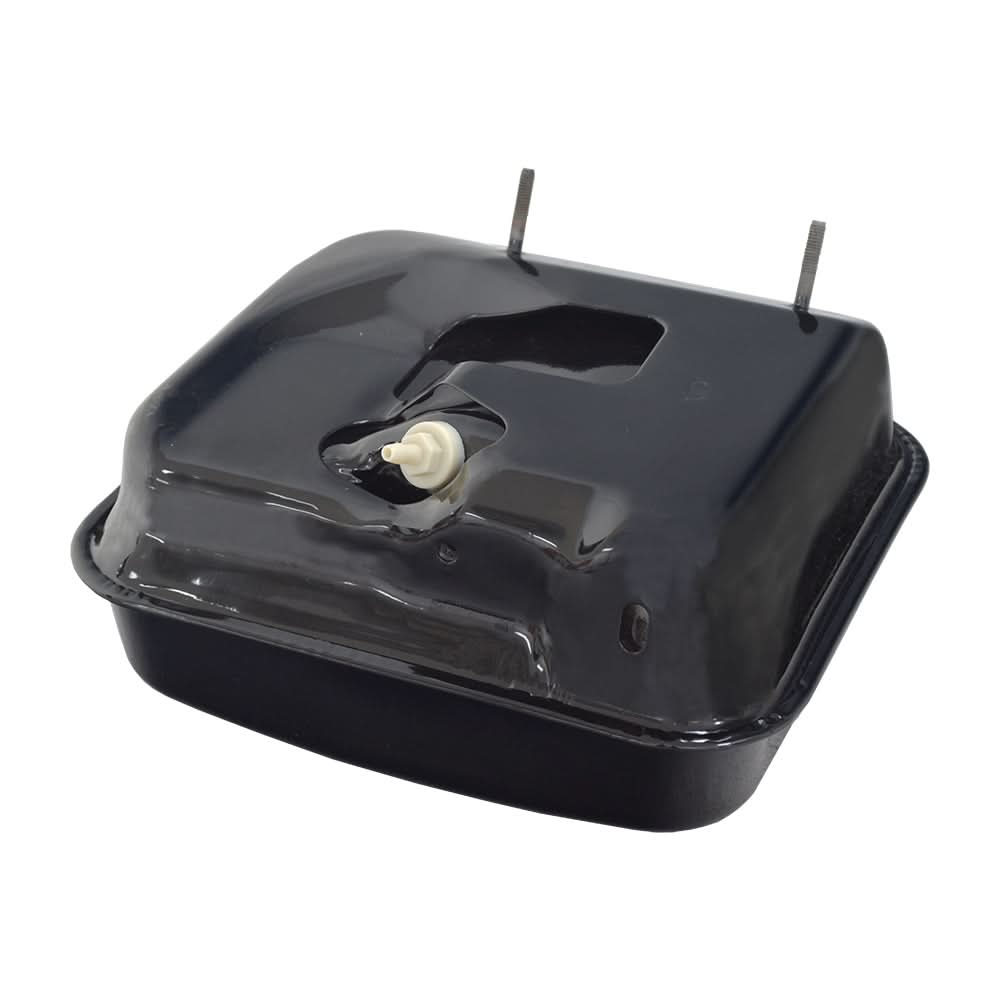 Fuel Tank for the Coleman BT200X, CT200U Trail, & CT200U-EX Mini Bikes (Blemished), featuring a black container with a white plastic nozzle and cap, ideal for mini bike parts and custom projects.