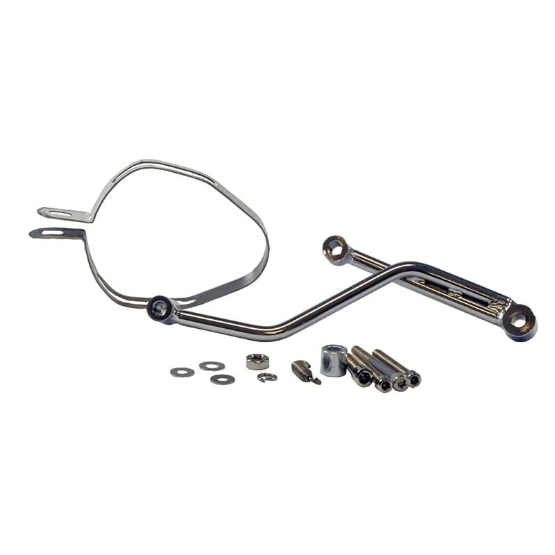 Hex Shape Stainless Steel Exhaust Kit for 125cc & 150cc GY6 Scooters, featuring screws, bolts, and a unique five-sided design, shown in a close-up view highlighting its metal craftsmanship.