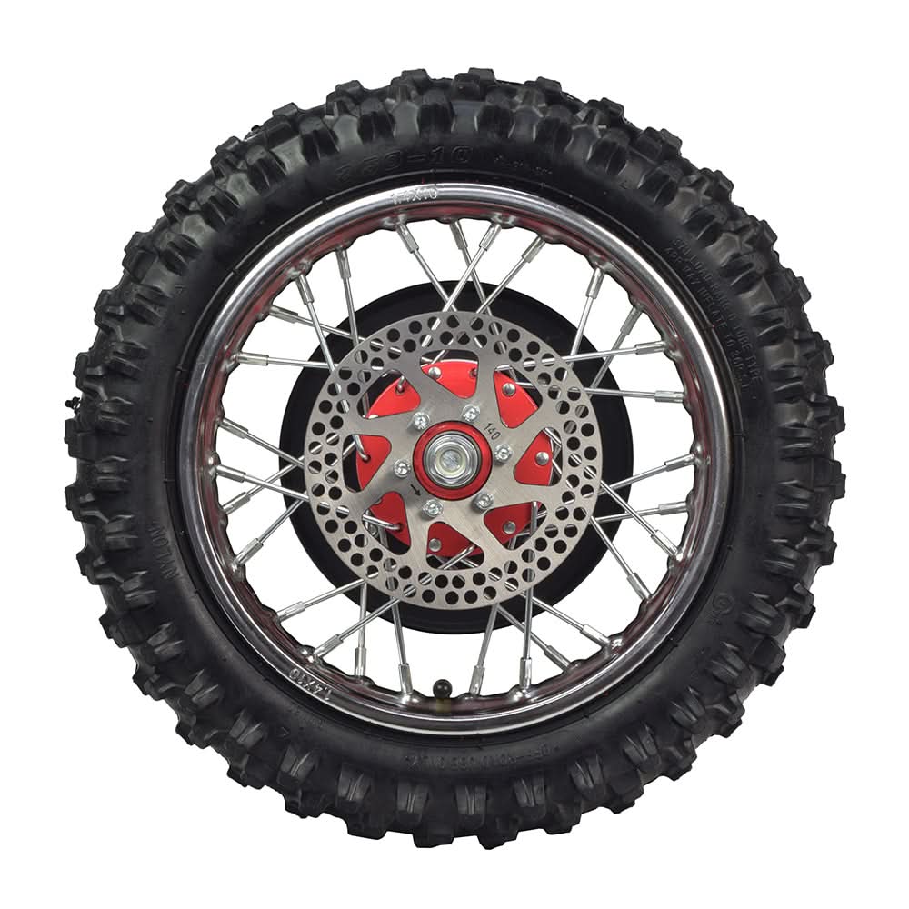 Complete Rear Wheel with Red Hub for the Razor SX500 McGrath Dirt Rocket