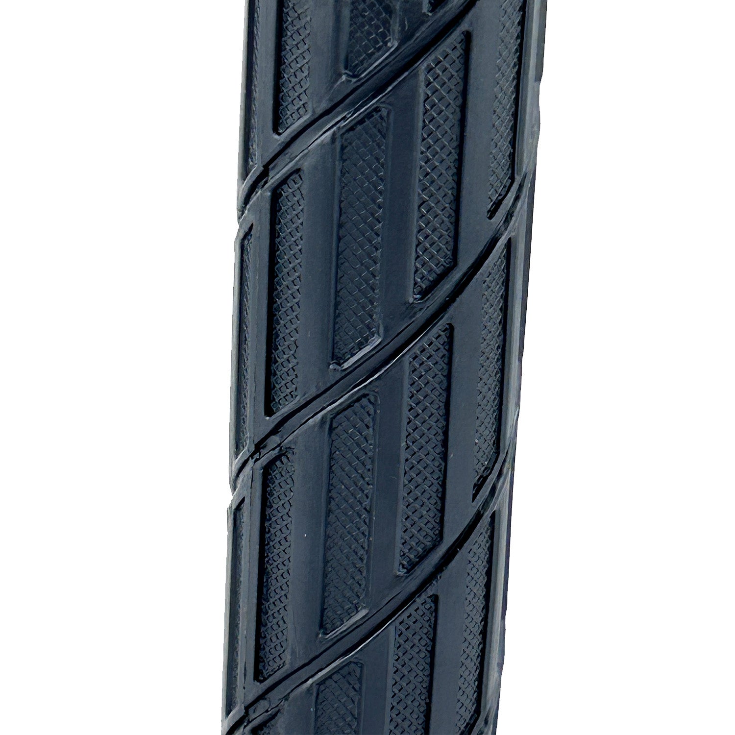 Close-up of the textured, flanged Left Grip for Coleman 100 & 200 Series Mini Bikes, showcasing its design for secure handling on the brake-side handlebar. Ideal for models like CC100X and CT200U.