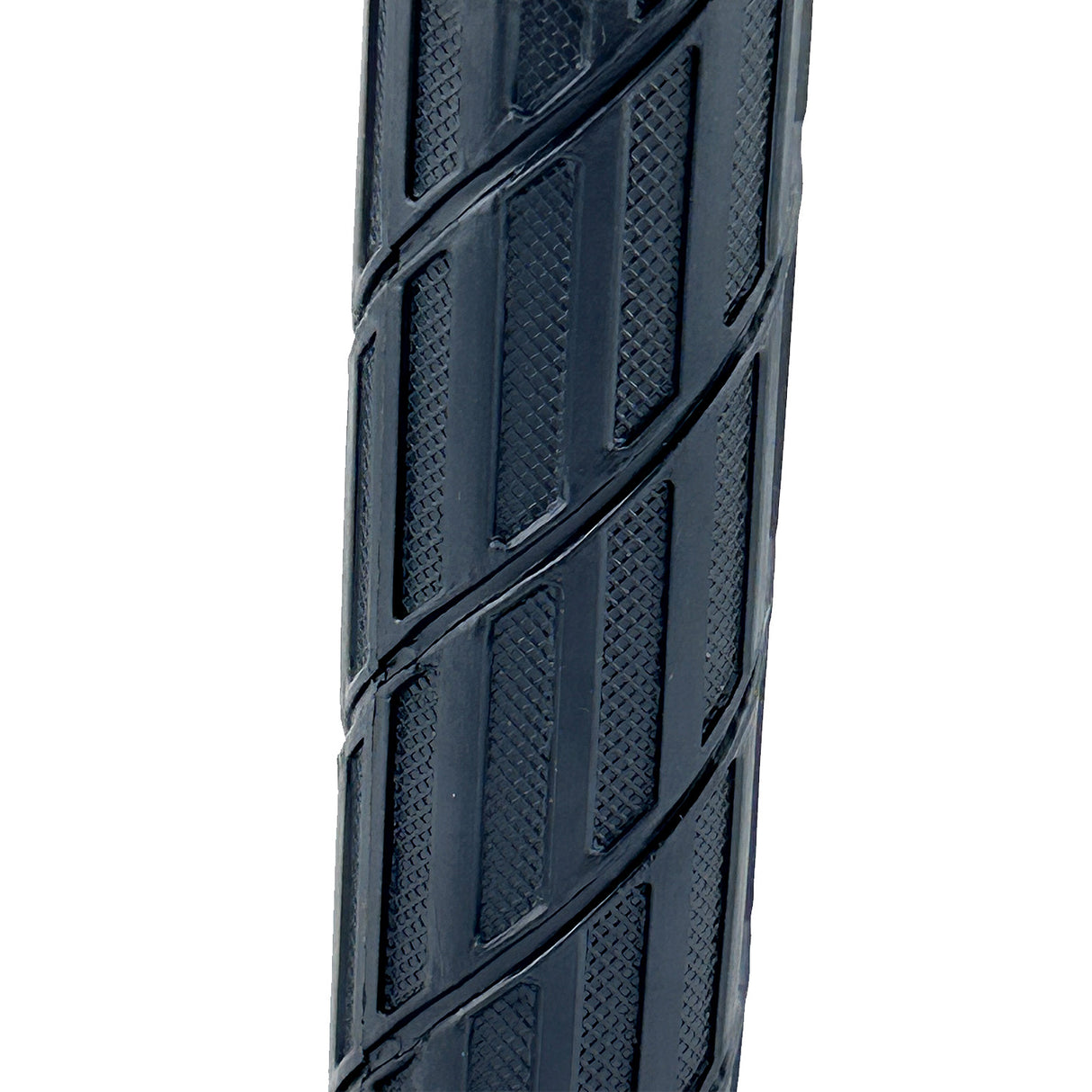 Close-up of the textured, flanged Left Grip for Coleman 100 & 200 Series Mini Bikes, showcasing its design for secure handling on the brake-side handlebar. Ideal for models like CC100X and CT200U.