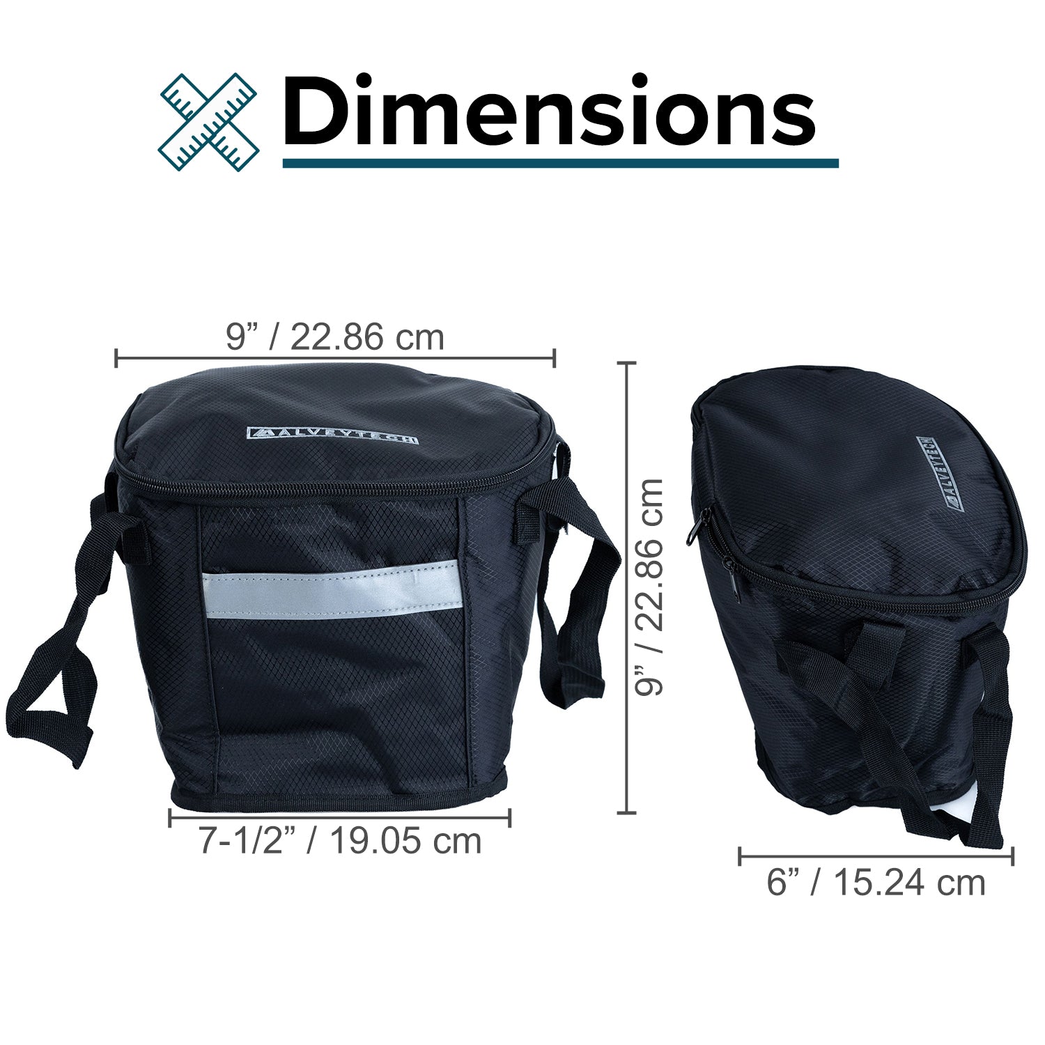 Insulated Front Basket Bag for Mobility Scooters featuring a durable design with a strap and spacious zippered compartment, perfect for securing and insulating various items on the go.