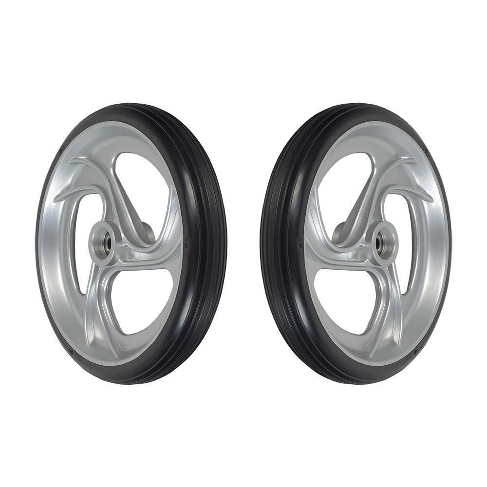 Close-up of the Rear Wheel with Bearing for the Drive Medical Nitro Rollator, showcasing the wheel's detailed structure and bearing assembly. Fits both left and right side configurations for all Nitro series rollators.