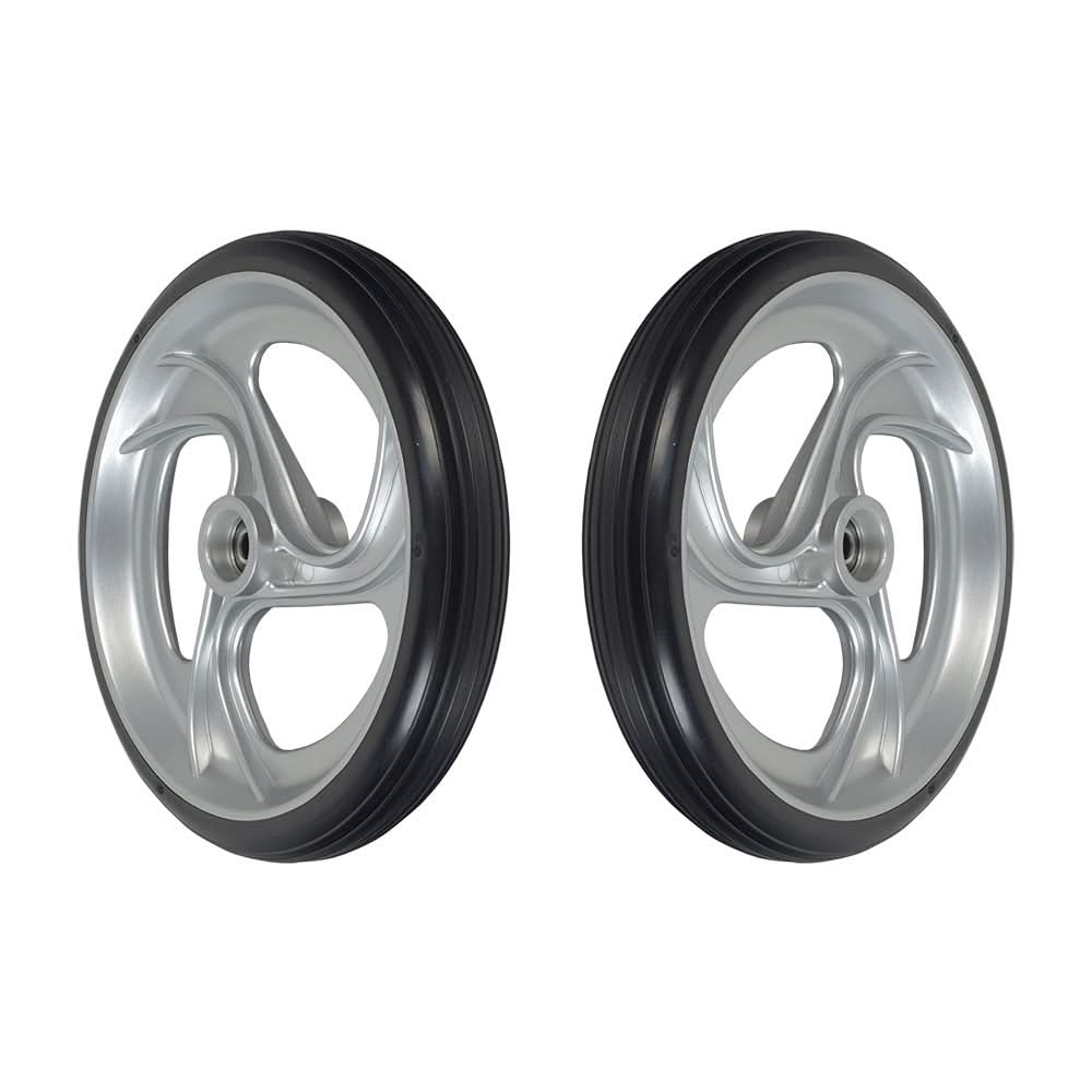 Close-up of the Rear Wheel with Bearing for the Drive Medical Nitro Rollator, showcasing the wheel's detailed structure and bearing assembly. Fits both left and right side configurations for all Nitro series rollators.