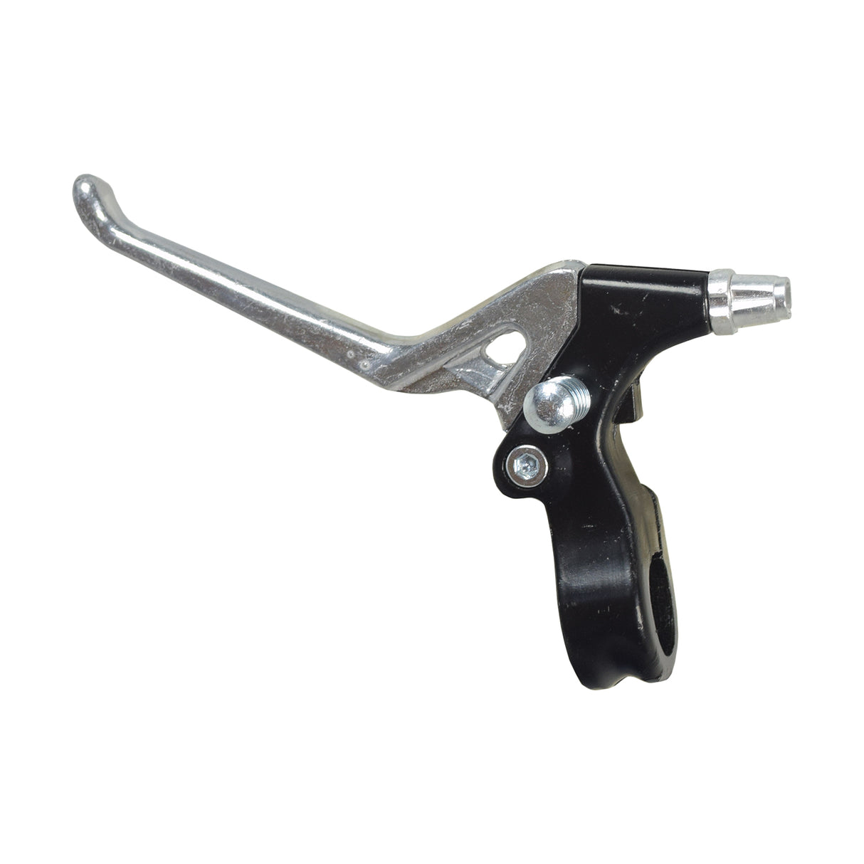 Clutch Lever for 48cc - 80cc 2-Stroke Bicycle Engine Kits, featuring a sleek black and silver handlebar mount designed for engaging the clutch assembly, fitting 7/8 diameter handlebars.