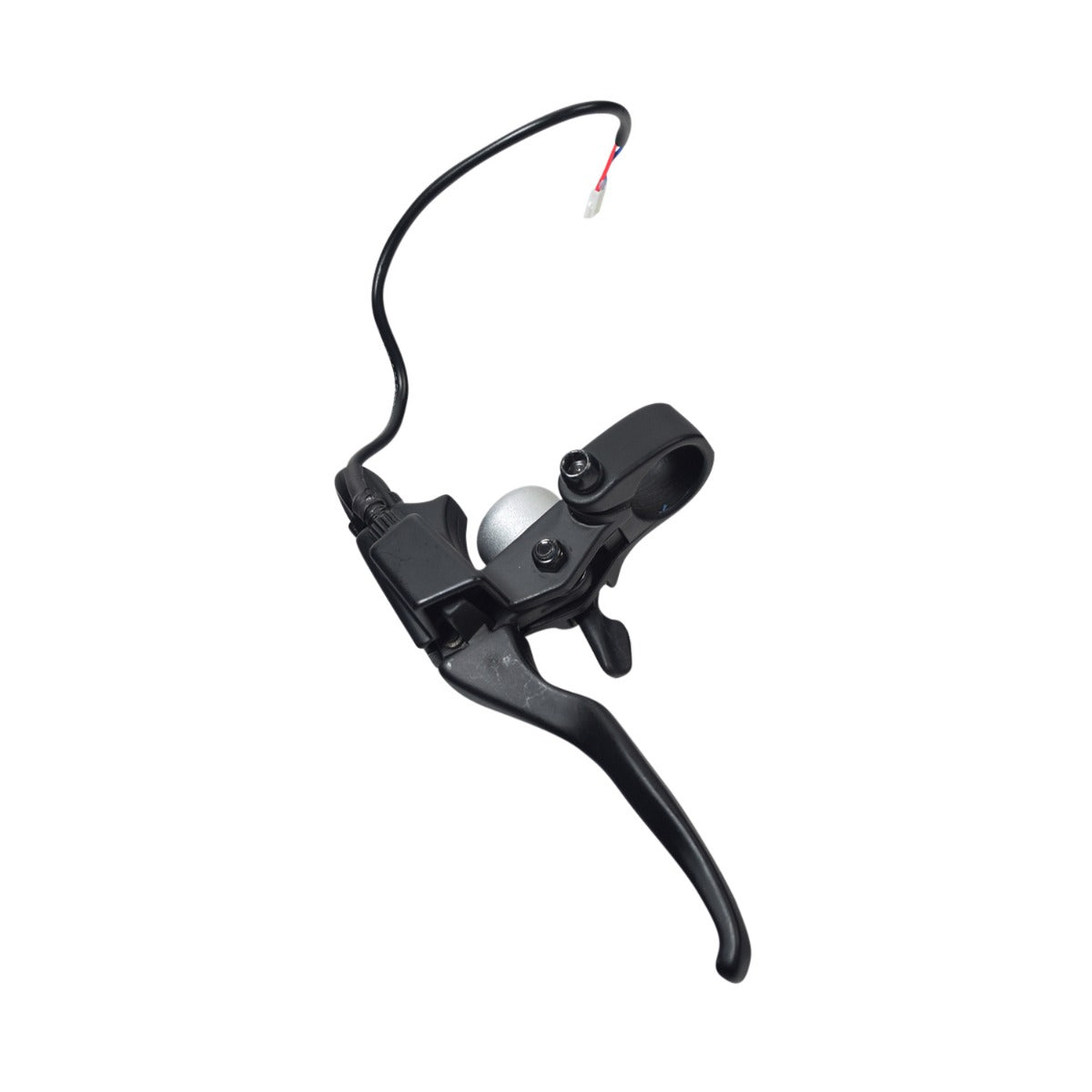 Right Brake Lever with Bell for the Hiboy® S2 Electric Scooter, featuring a black handlebar with integrated brake cable and wiring, a durable satin black clamp, and a conveniently mounted safety bell.