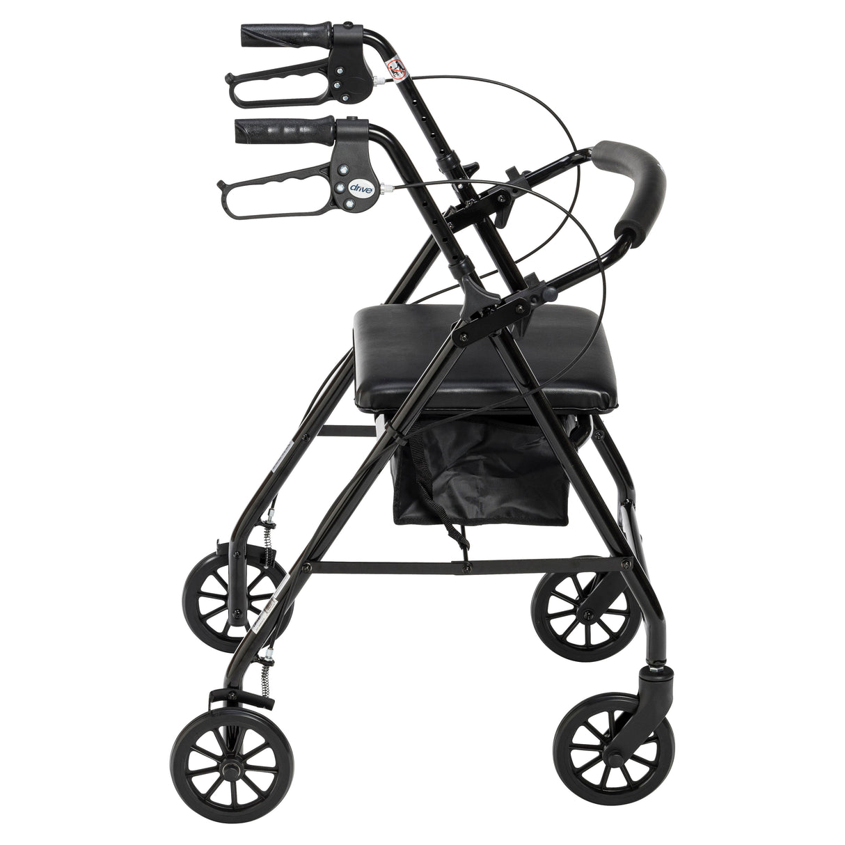 Rollator Rolling Walker with 6" Wheels, Fold Up Removable Back Support and Padded Seat