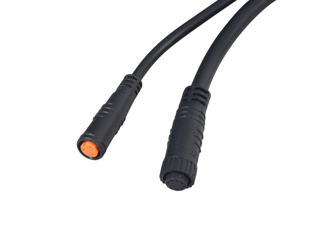 Close-up of the Control Module for the ANCHEER 26 350W Electric Mountain Bike, focusing on the cable and connectors essential for routing power and controlling throttle, speed, and motor systems.