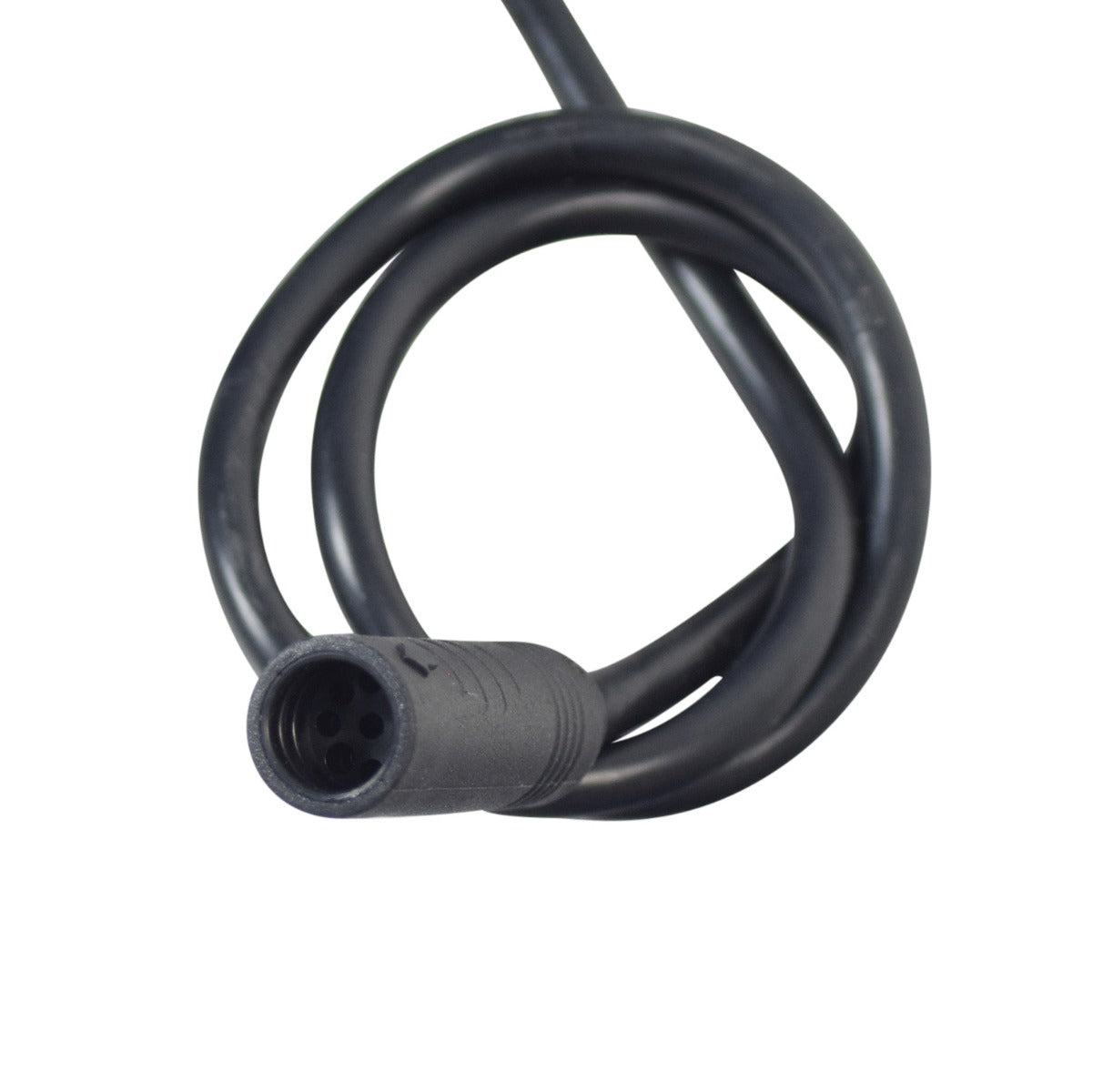 Control Module for the ANCHEER 26 350W Electric Mountain Bike, showing a close-up of a black cable with a round connector, essential for controlling the bike's throttle, speed, and motor systems.