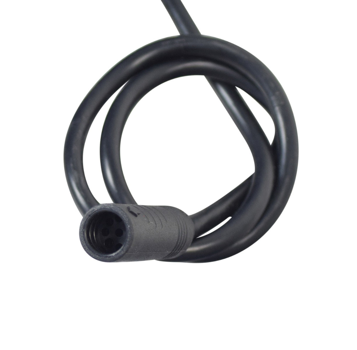 Control Module for the ANCHEER 26 350W Electric Mountain Bike, showing a close-up of a black cable with a round connector, essential for controlling the bike's throttle, speed, and motor systems.