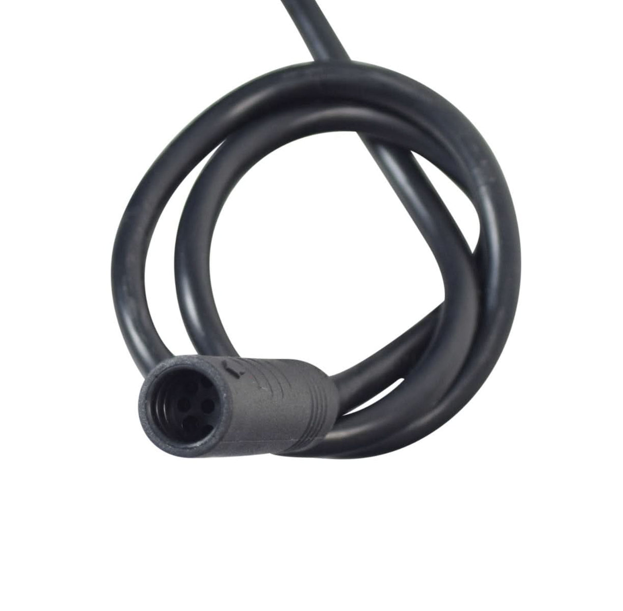 Control Module for the ANCHEER 26 350W Electric Mountain Bike, showing a close-up of a black cable with a round connector, essential for controlling the bike's throttle, speed, and motor systems.