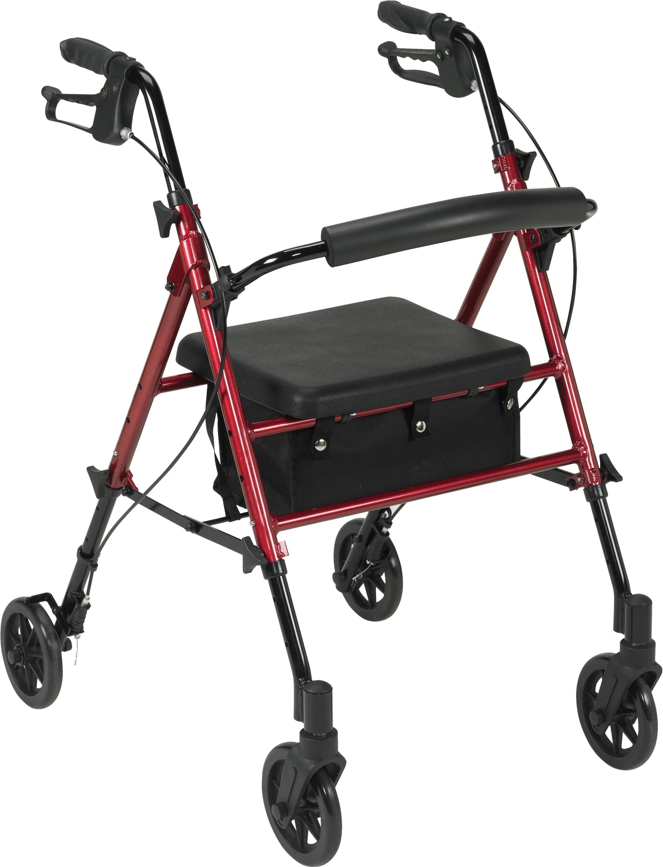 Drive Medical Adjustable Height Rollator with 6" Casters (RTL10261)