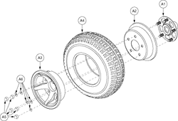 Pride Celebrity XL Heavy Duty 4-Wheel (SC4450DX) - Wheel Assemblies - Rear - Flat Free