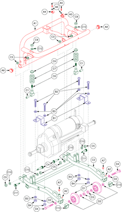 Pride Celebrity XL Heavy Duty 4-Wheel (SC4450DX) - Frame Assemblies - Rear