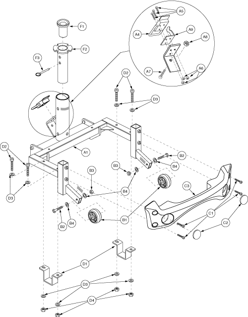 Pride Dart (SC51) - Frame Assemblies - Rear