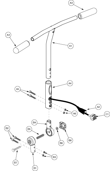 Pride Dart (SC51) - Frame Assemblies - Tiller