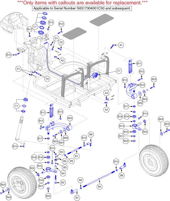 Pride Hurricane (PMV5001) - Frame Assemblies - Front