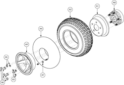 Pride Hurricane (PMV5001) - Wheel Assemblies - Rear - Pneumatic With Brake Hub