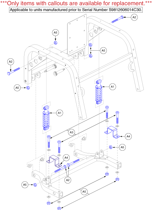 Pride Hurricane (PMV5001) - Frame Assemblies - Trail Arm - S9812606014c30 - Prior