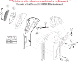 Pride Hurricane (PMV5001) - Shroud Assemblies - Tiller - S9818907001c30 - Subsequent