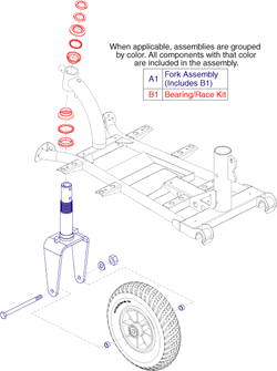 Go-Go Elite Traveller Plus 3-Wheel (SC53) - Frame Assemblies - Fork