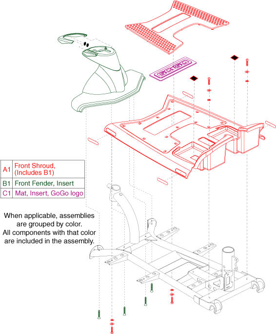 Go-Go Elite Traveller Plus 3-Wheel (SC53) - Shroud / Shroud Parts - Front Body Version 2