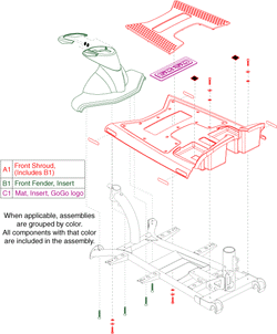 Go-Go Elite Traveller Plus 3-Wheel (SC53) - Shroud / Shroud Parts - Front Body Version 2