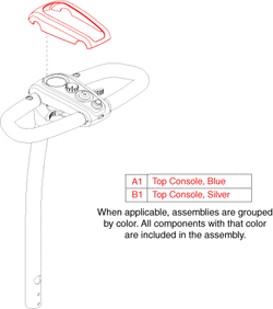 Go-Go Elite Traveller Plus 3-Wheel (SC53) - Shroud / Shroud Parts - Blue / Silver Console Inserts - Original, Without XLR Console (Model Sc53mr1006 & Prior)