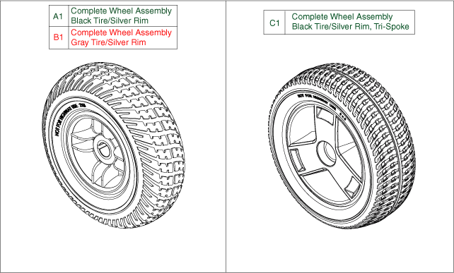 Go-Go Elite Traveller Plus 3-Wheel (SC53) - Wheel Assemblies - Rear