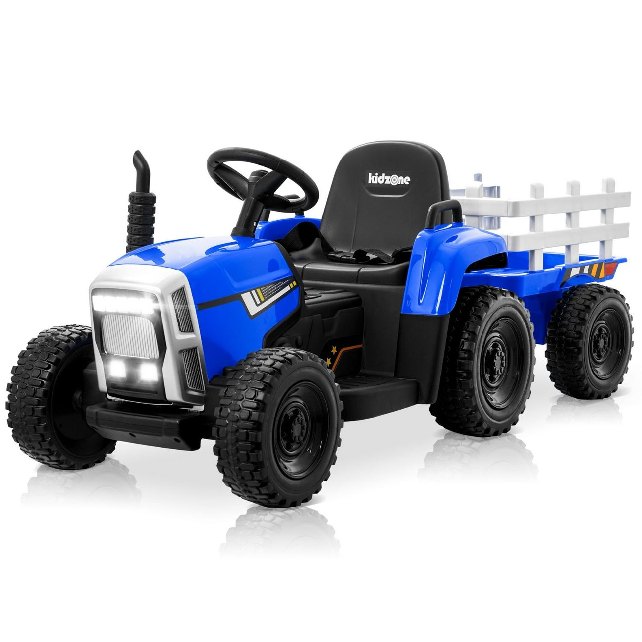 Kidzone 12V Ride-On Electric Tractor w/ Trailer, LED Lights, USB & Bluetooth Parts