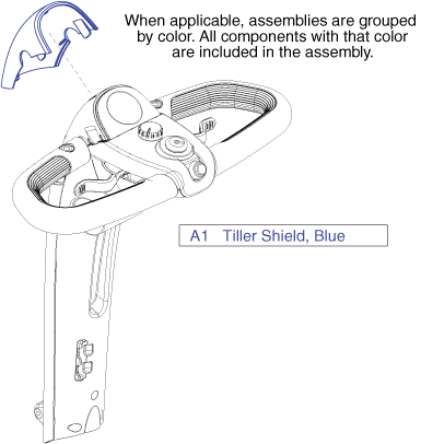 Go-Go Elite Traveller Plus 3-Wheel (SC53) - Shroud / Shroud Parts - Blue / Silver Console Inserts - With XLR Console (Model Sc53mr1007 & Subsequent)