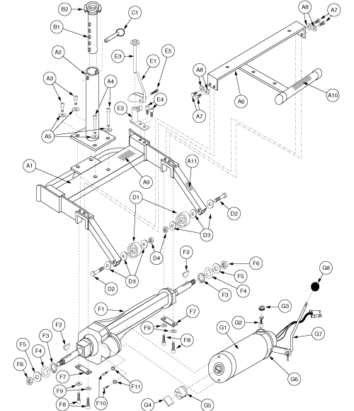 Pride Legend (SC300) - Frame Assemblies - Rear - L-30999 - Prior