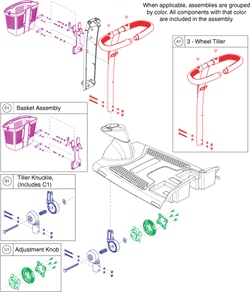 Go-Go Elite Traveller Plus 3-Wheel (SC53) - Frame Assemblies - Tiller - With XLR Console (Model Sc53mr1007 & Subsequent)