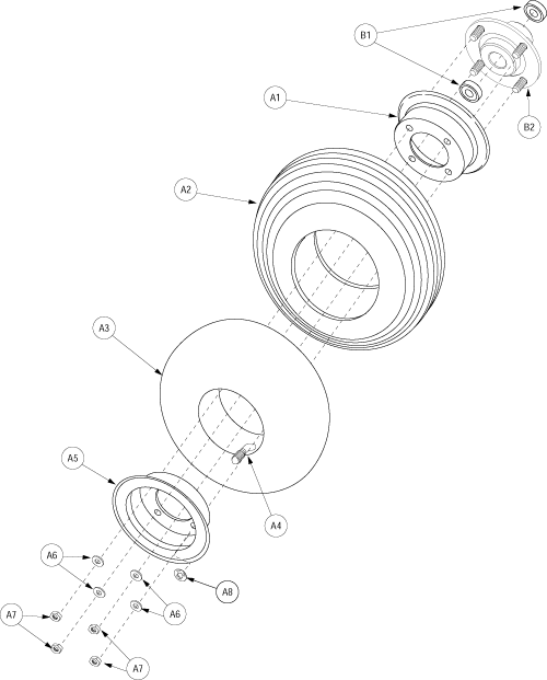 Pride Legend (SC300) - Wheel Assemblies - Front Pneumatic - L-43949 - Prior