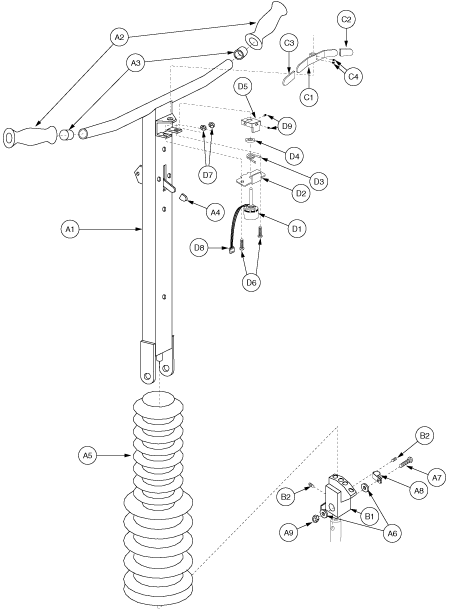 Pride Legend (SC300) - Frame Assemblies - Tiller - L-43949 - Prior