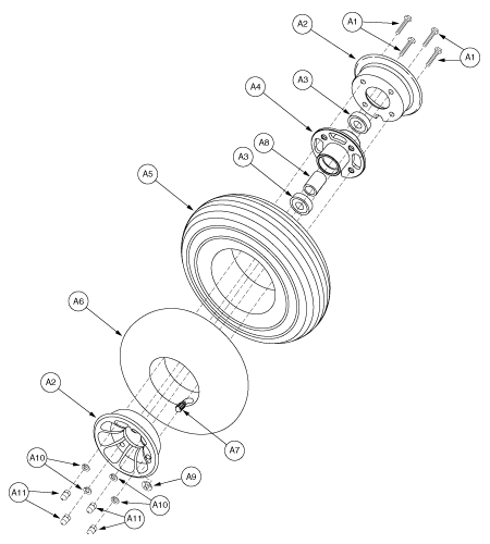 Pride Legend (SC300) - Wheel Assemblies - Front Pneumatic - L-43950 - Subsequent