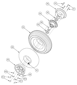 Pride Legend (SC300) - Wheel Assemblies - Front Pneumatic - L-43950 - Subsequent