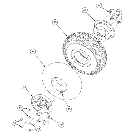 Pride Legend (SC300) - Wheel Assemblies - Rear Pneumatic