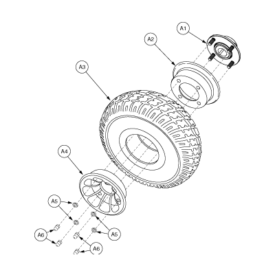 Pride Legend (SC300) - Wheel Assemblies - Rear Solid