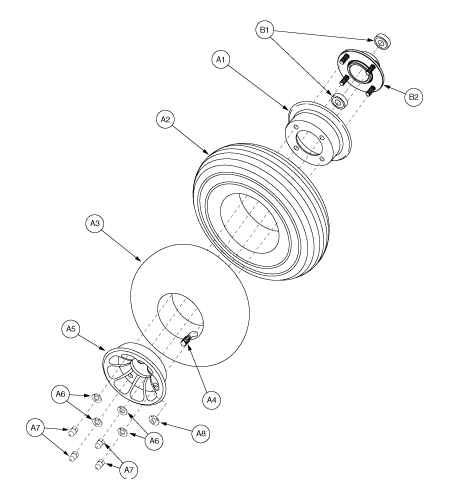 Pride Legend (SC340) - Wheel Assemblies - Front Pneumatic - L-43950 - Subsequent